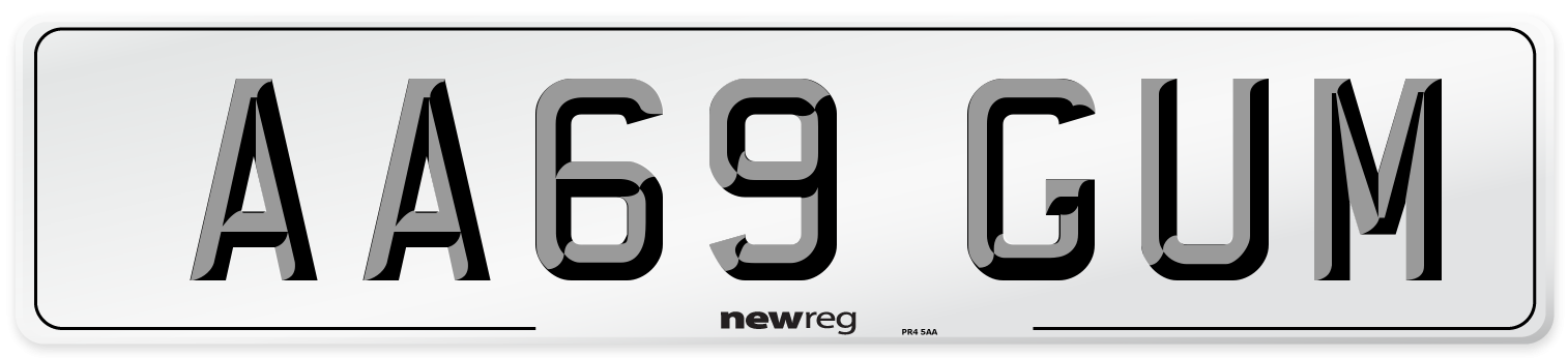 AA69 GUM Number Plate from New Reg